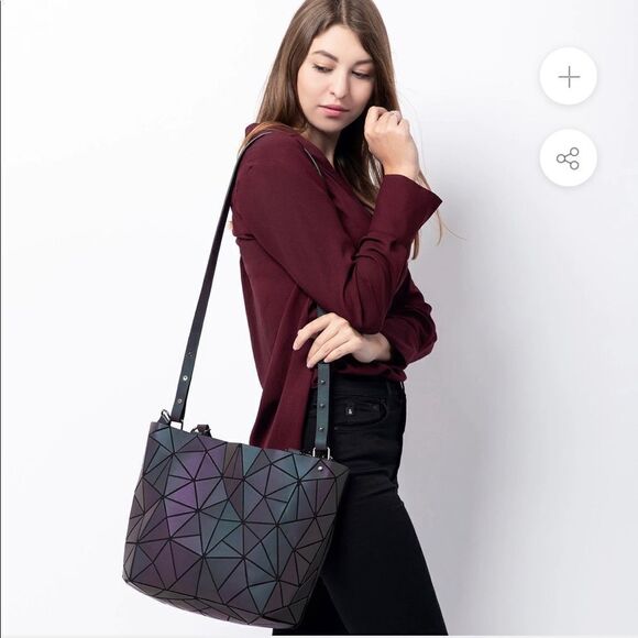 Hot One Geometric Luminous Shoulder Bag with Crossbody Strap - Picture 2 of 16
